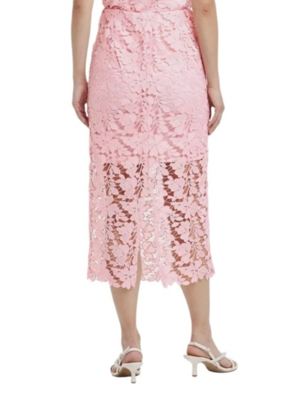 Pink Lace Midi Skirt Sz Xl Nwt - Picture 2 of 5